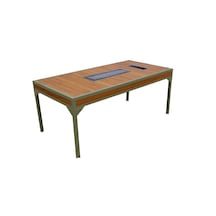 Buz Hazneli Alüminyum Mangallı Masa Yeşil