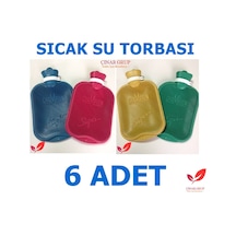 6 Adet Şampiyon Termofor Sıcak Su Torbası. Süper Kauçuk. Champion