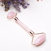 Pembe Kuvars Jade Roller Çift Taraflı Yüz Masaj Aleti