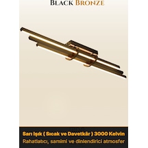 Cosmo Bronz Led Tavan Avize Kumandalı Dim Edilebilir Yukarı & Aşağı Işık Sarı Işık