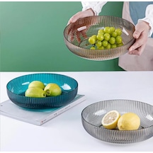 1 Adet Gri Plastik 28 Cm Sunum Kase Meyvelik Salata Tabağı