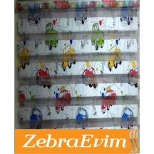 Arabalı Zebra Stor Çocuk Perde