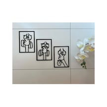 Banyo Dekoratif Duvar Süsleri 3 Adet 17,5 Cm Plastik Siyah