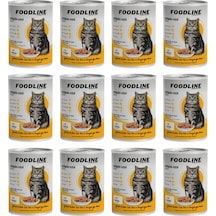 Foodline Tavuklu Yetişkin Kedi Konservesi 12 x 400 G