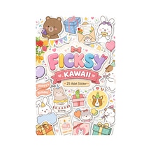 Kawaii Stili Sevimli Hayvanlar Doğum Günü Temalı Sticker Seti - 25 Adet Etiket Çıkartma Diğer