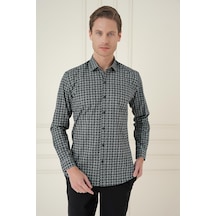 Efor Slim Fit Kazayağı Desenli %100 Pamuk Casual Gri Gömlek G 1585 Gri Efor Slim Fit Kazayağı Desenli %100 Pamuk Casual Gri Gömlek G 1585 Gri