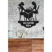 Kişiye Özel Manikür Temalı Dekoratif Ahşap Duvar Saati Siyah