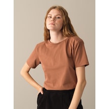 Xint Camel Regular Fit Bisiklet Yaka Pamuk Tişört 602269