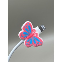 Kelebek Temalı Sevimli Figürlü Ve Dayanıklı Silikon Kablo Koruyucu İthalatçı Garantili Belirtilmemiş