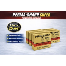 Perma-sharp Super Paslanmaz Çelik Tıraş Bıçağı 5 Li 5 Kutu Perma-sharp Super Paslanmaz Çelik Tıraş Bıçağı 5 Li 5 Kutu