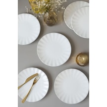 Beyaz Pasta Tabağı 22 Cm 6 Adet 004 Açık