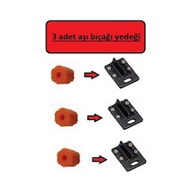 6 Lı Aşı Makası Yedek Bıçak+Tampon Omega Tip Seti