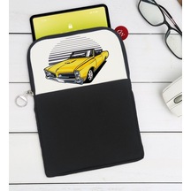 Bk Gift Klasik Araç Tasarımlı Taşınabilir Koruyucu Tablet Kılıfı & Organizer Çanta - Siyah-5
