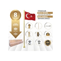 8 Metre İnox 304 Kalite Paslanmaz Krom Çelik Titanyum Gold Bayrak Direği Standart