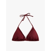 Koton Boyundan Bağlamalı Üçgen Bikini Üstü Bordo 5sak10231mm Bordo