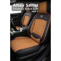Dacia Duster 2010 Ve Sonrası Uyumlu Altay Bel Destekli Tay Tüyü Taba Siyah Koltuk Kılıfı