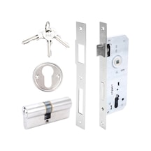 Kale 152r 45mm Standart Daire Kilidi Rozet Delikli - Nikel- 68mm Silindirli