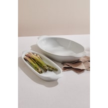 Pasabahce Organic Porselen Oval Fırın Kabı 41 Cm Beyaz - 1 Adet