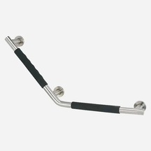 Açılı Kauçuk Banyo Tutunma Barı 63cm Krom - Siyah