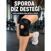 Sporcu Dizliği Açık Patella Tasarımlı Ayarlanabilir Cırtlı Kısa Diz Desteği - Lisinya