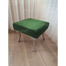 Ayak Ucu Kapı Önü Antre Düz Bench Puf Gümüş Ayak Yeşil