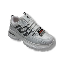Marco Jamper 2286-26 Anorak Deri Anatomik Kadın Sneaker Beyaz Gümüş Beyaz