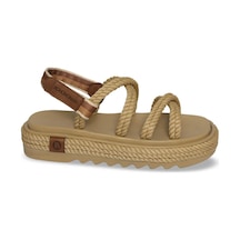 Bohonomad Tahiti Mid Platform Kadın Sandalet - Bej