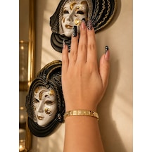 Gizovia Lumière Gold Kristal Taşlı Bileklik Altın