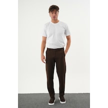 Redline Arden Kışlık Kalın Slim Fit Kemerli Erkek Pantolon Kahverengi