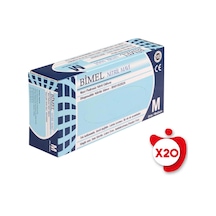 Bimel Pudrasız Nitril Eldiven M Beden Mavi 100'lü 20 Paket