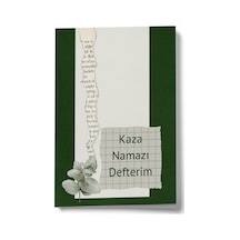 Kaza Namazı Defterim, İslami Namaz Takip Defteri, Çizgili Tasarım, Çiçek Desenli