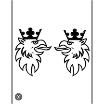 Kral Kartal Çift Kapı Oto Sticker 40 40 Cm
