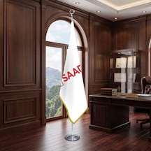 Saadet Partisi Direkli - Altın Saçaklı Saten Makam Bayrağı Seti Krom Direk Diğer