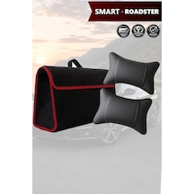 Smart Roadster Uyumlu Koltuk Yastığı Bagaj Çantası Siyah Renk Lüks Model