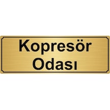Altın Metal Kompresör Odası Yönlendirme Levhası 7cm X 20cm