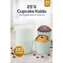 Cupcake Kalıbı & Kek Kapsülü & Muffin Kek Kalıbı & 25 Adet - Mint Yeşili Kek Kalıbı Yeşil