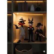 Looney Tunes Mafia Serisi 3 Lü Figür Seti - Bugs Bunny, Elmer Fudd, Daffy Duck Özel Koleksiyon