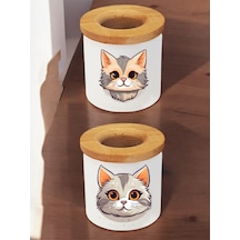 Kedi Teması 2'li - Kalemlik Tasarım, Kalemlik Yetişkin, Kalemlik Üniversite, Kaliteli Kalemlik Beyaz