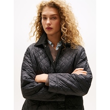 Tommy Hilfiger Padded Nylon Reg Quılted Coat Kadın Siyah Parka - Ww0ww46448 Siyah