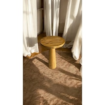 Simillo Wooden Ahşap Konik Model Tekli Mantar Yan Sehpa Modern Koyu Ceviz Renkl Kod:515897406522011 Koyu Ceviz
