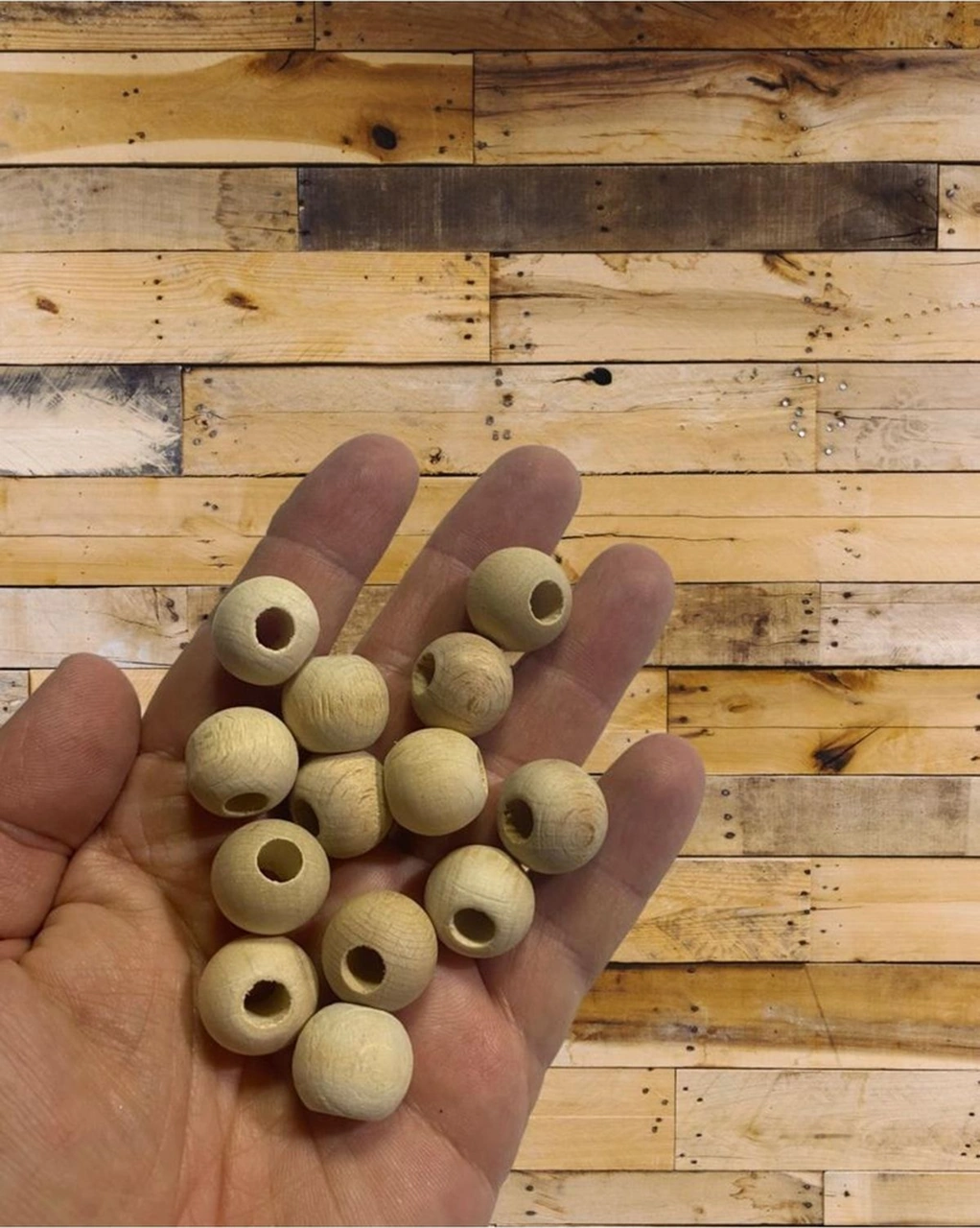16 Mm Ham 100 Gr Geniş Delik Işlem Görmemiş Ahşap Boncuk