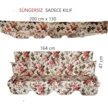 3 Kişilik Lüks Salıncak Kılıf Seti Süngersiz İngiliz Gülü KARIŞIK