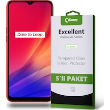 Realme C3 ile Uyumlu Temperli Ekran Koruyucu Kırılmaz Cam Ekonomik 5'li Paket