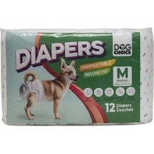 Dog Choıce Diapers Köpek Bağlama Bezi M Boy 12 Li Paket Erkek Köpek Alt Bezi