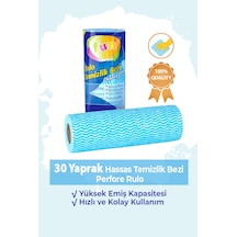 Fun Hassas Temizlik Bezi Perfore 30 Yapraklı Rulo - Mavi Renk - 1 Paket Mavi