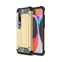Kilifone - Xiaomi Uyumlu Mi 10 - Kılıf Çift Katman Zırh Tank Crash Military Kapak - Gold