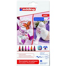 Hobi-Marketart Edding 4200 Porselen Kalemi 6'Lı Sıcak Renkler