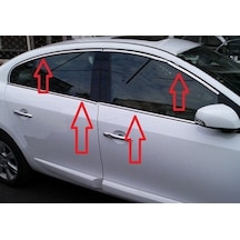 Renault Fluence Cam Çerçevesi Paslanmaz Çelik Krom 8 Parça