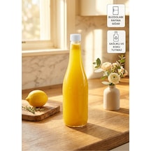 1 Adet Uzun Şeffaf Cam Sürahi Limonata, Süt, Ayran, Su Ve Meşrubat Şişesi Sızdırmaz Kapaklı Şişe - Beyaz