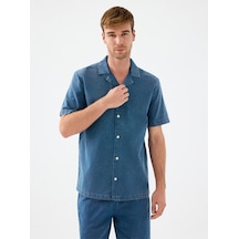 Oversize Erkek Gömlek K.kol Denim